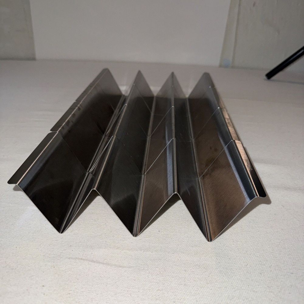 Lot 4 Taco Holders Stainless‎ Steel Taco Stand Rack Tray Style Artthome